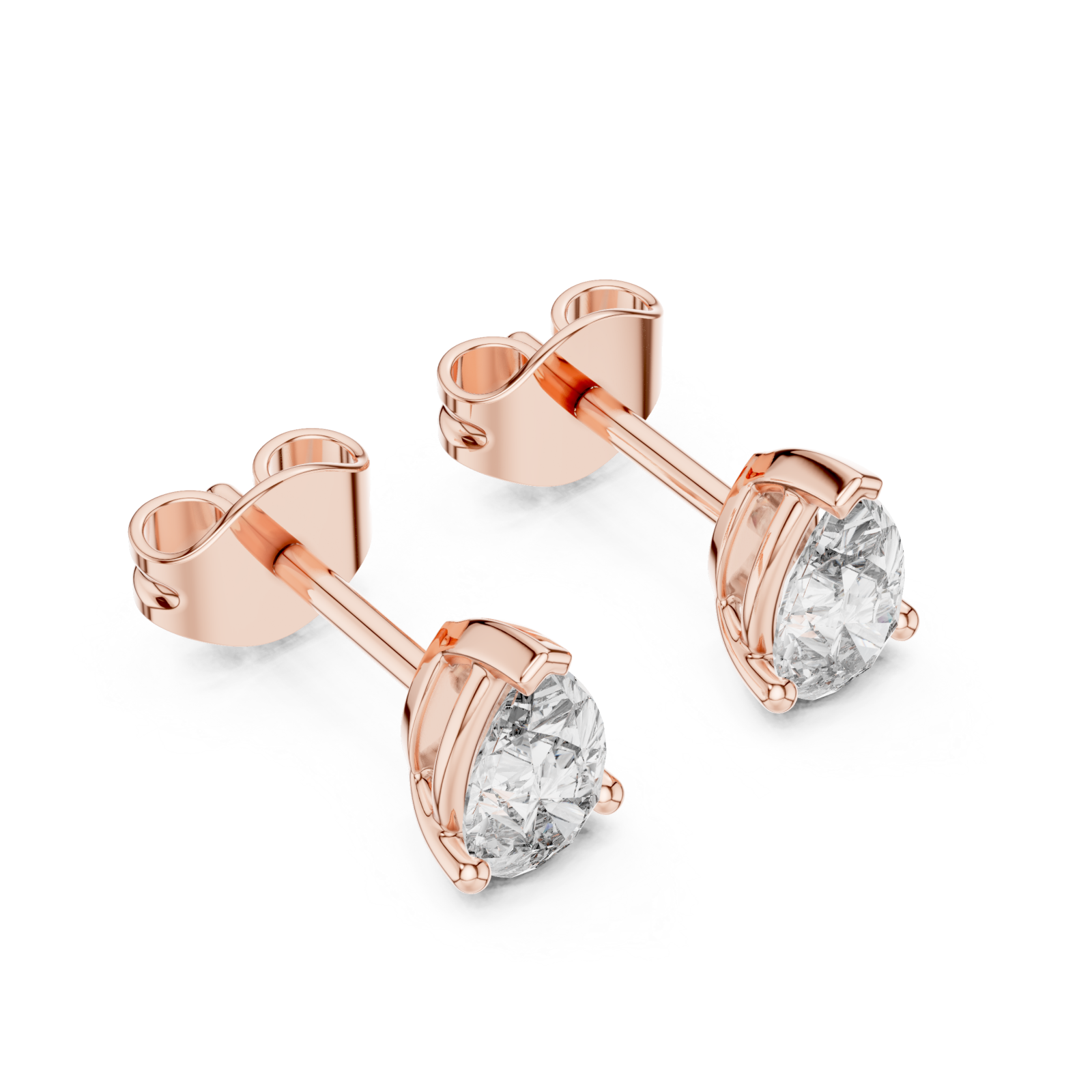  Rose Gold Luminous Pure Simple Stud Earrings Right View