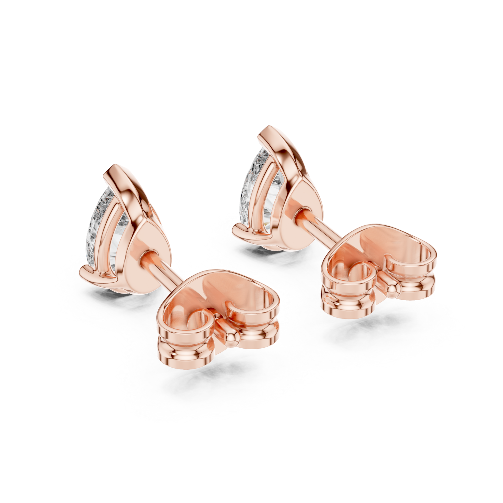  Rose Gold Luminous Pure Simple Stud Earrings Side View