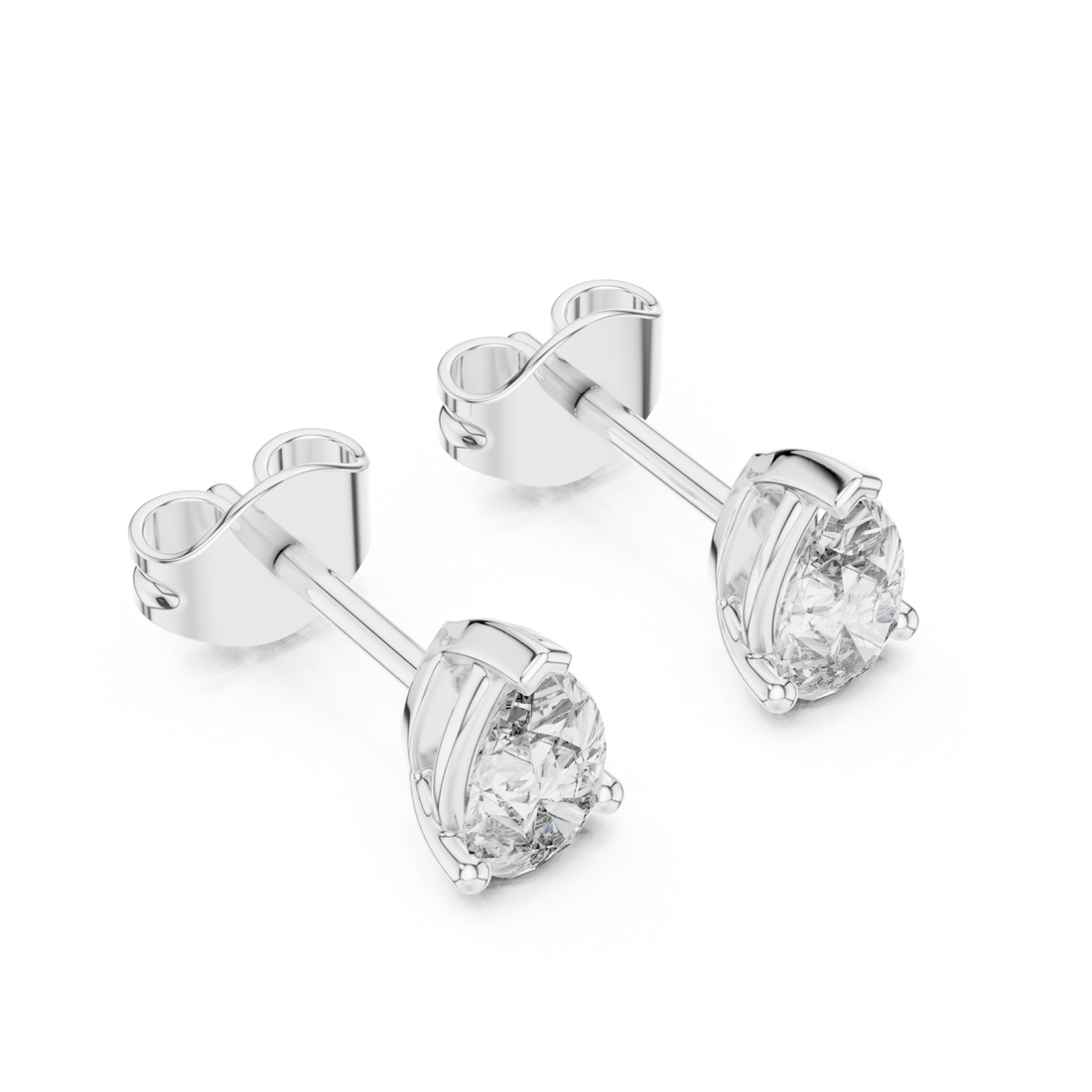  White Gold Luminous Pure Simple Stud Earrings Right View