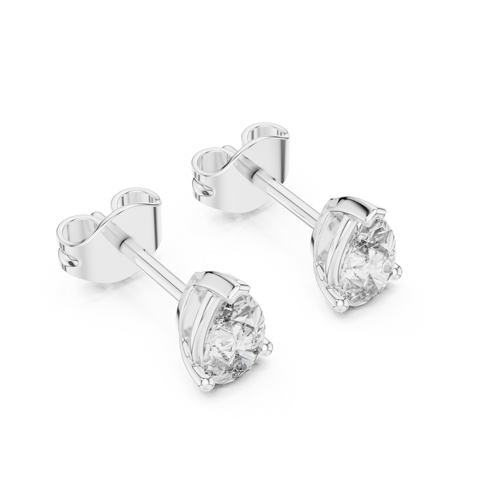  White Gold Luminous Pure Simple Stud Earrings Right View