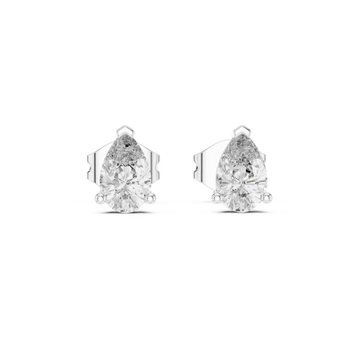  White Gold Luminous Pure Simple Stud Earrings Front View