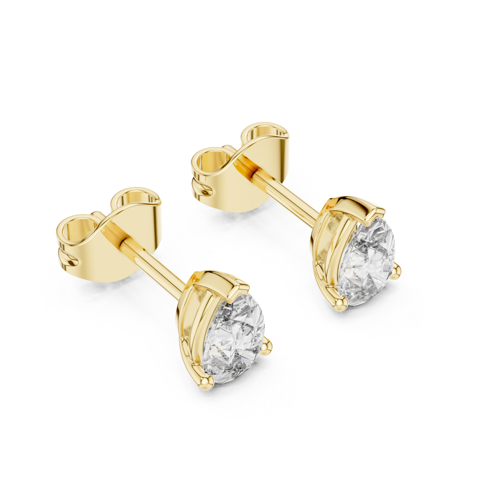 Gold Luminous Pure Simple Stud Earrings Right View