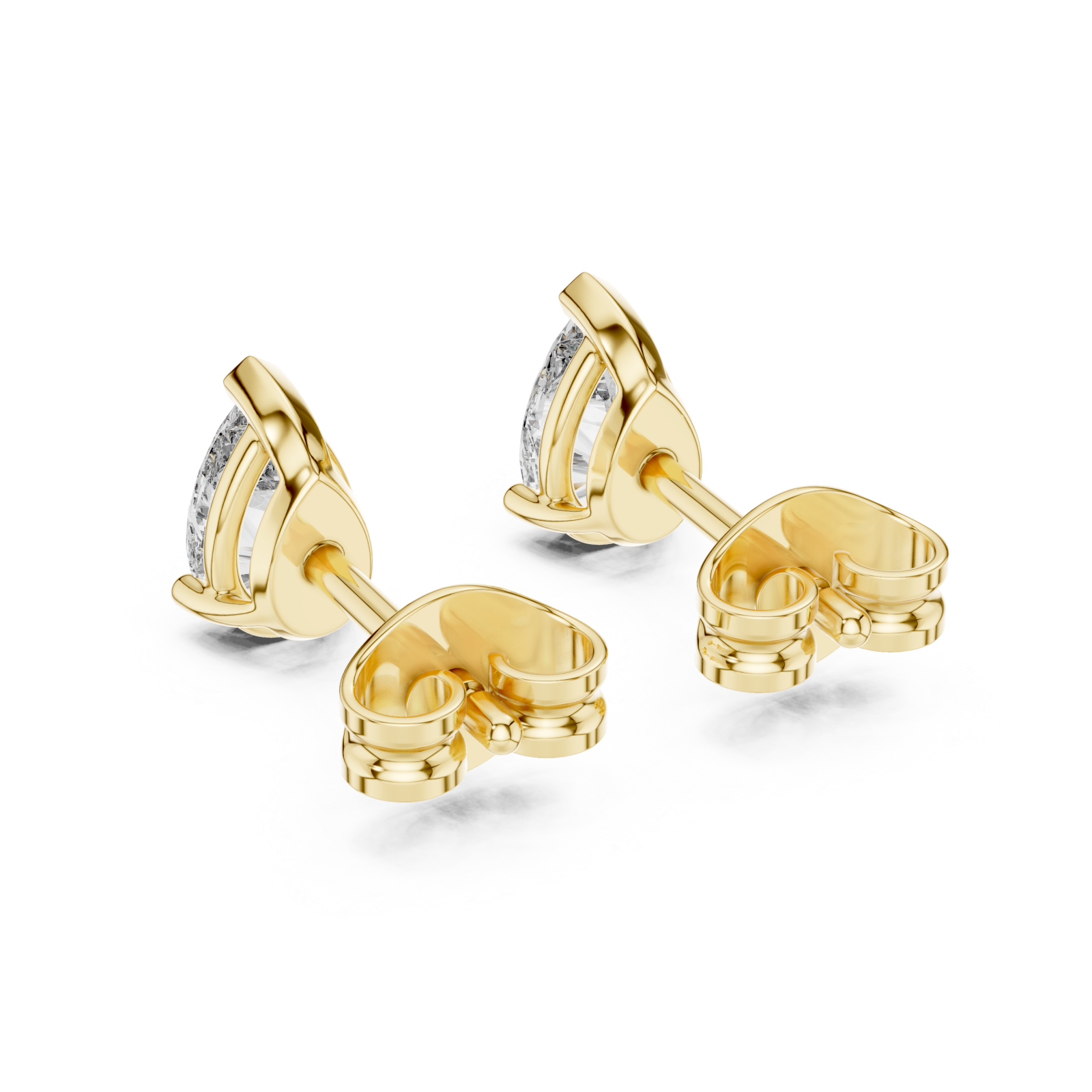  Gold Luminous Pure Simple Stud Earrings Side View