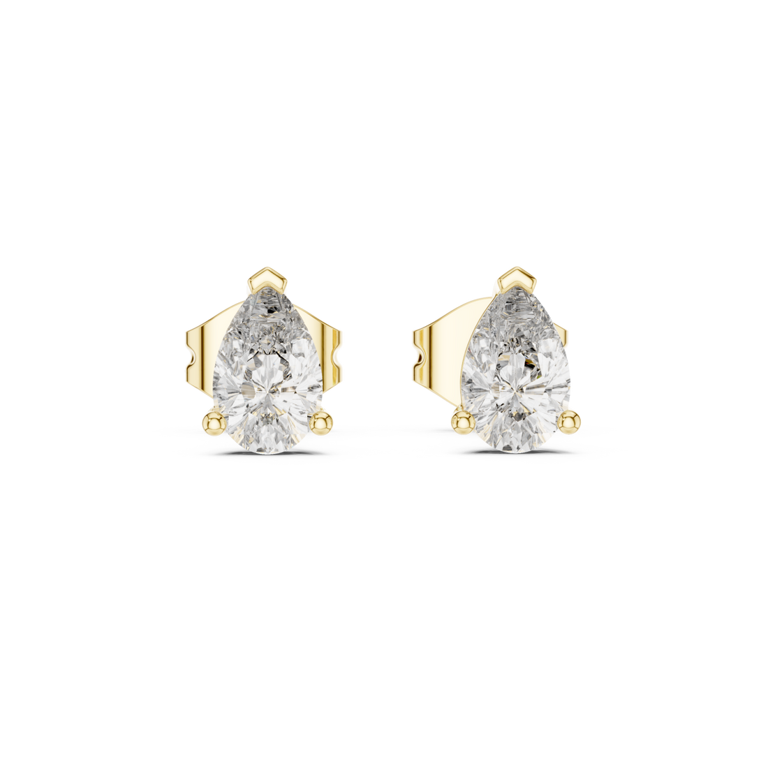Gold Luminous Pure Simple Stud Earrings Right View