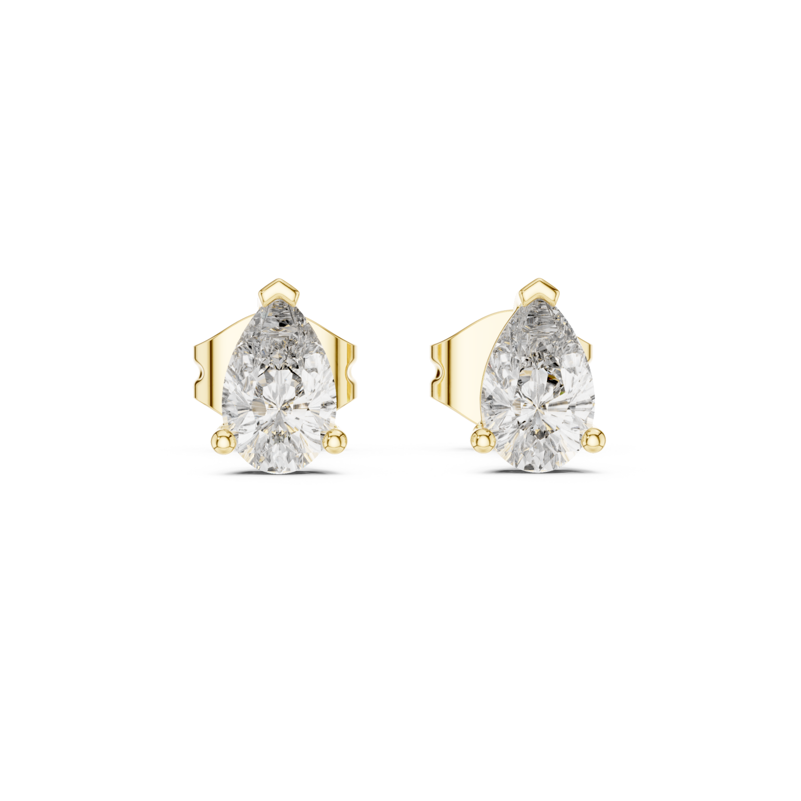  Gold Luminous Pure Simple Stud Earrings Front View