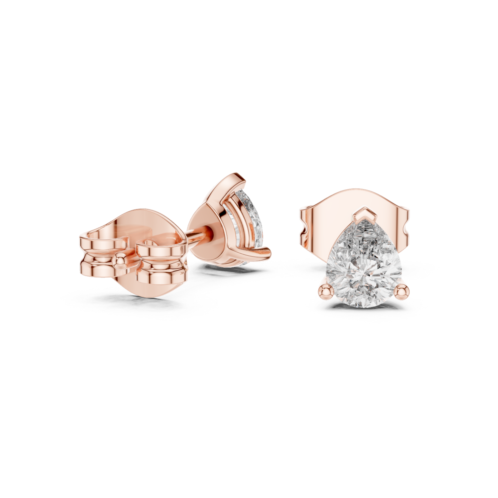  Rose Gold Pure Grace Petite Stud Earrings Left View