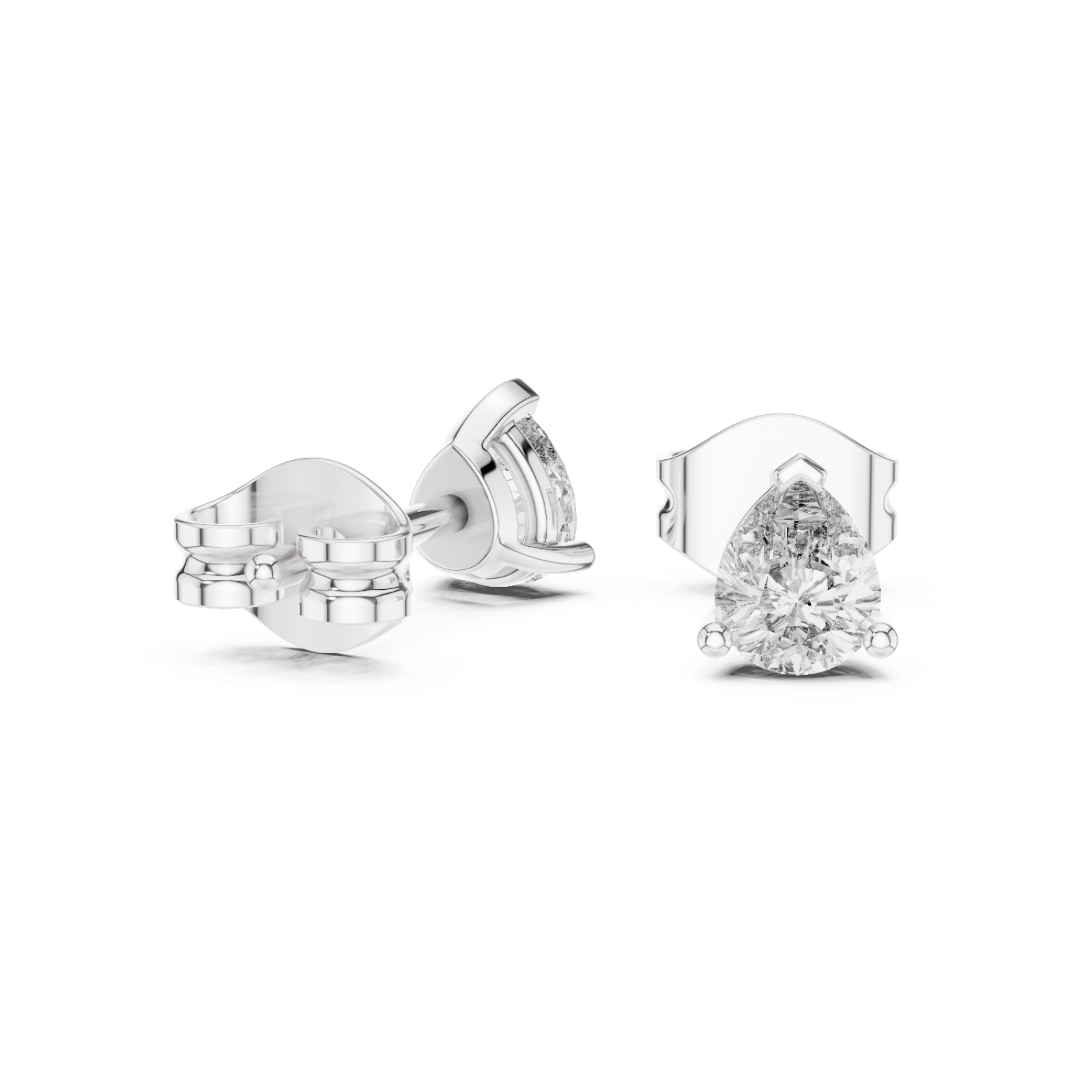  White Gold Pure Grace Petite Stud Earrings Left View