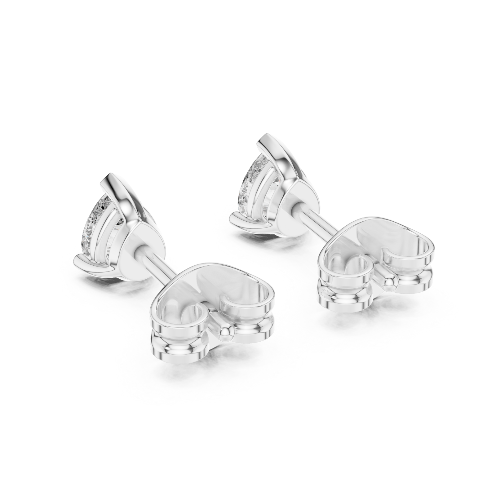  White Gold Pure Grace Petite Stud Earrings Side View