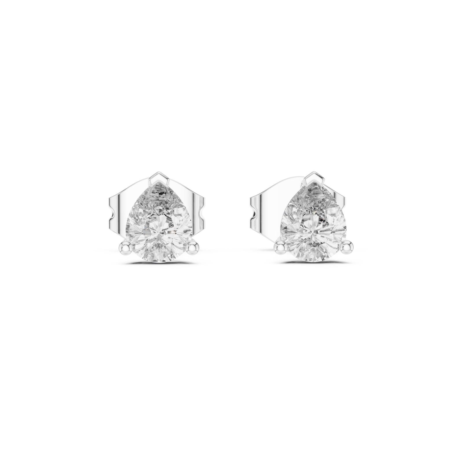  White Gold Pure Grace Petite Stud Earrings Front View