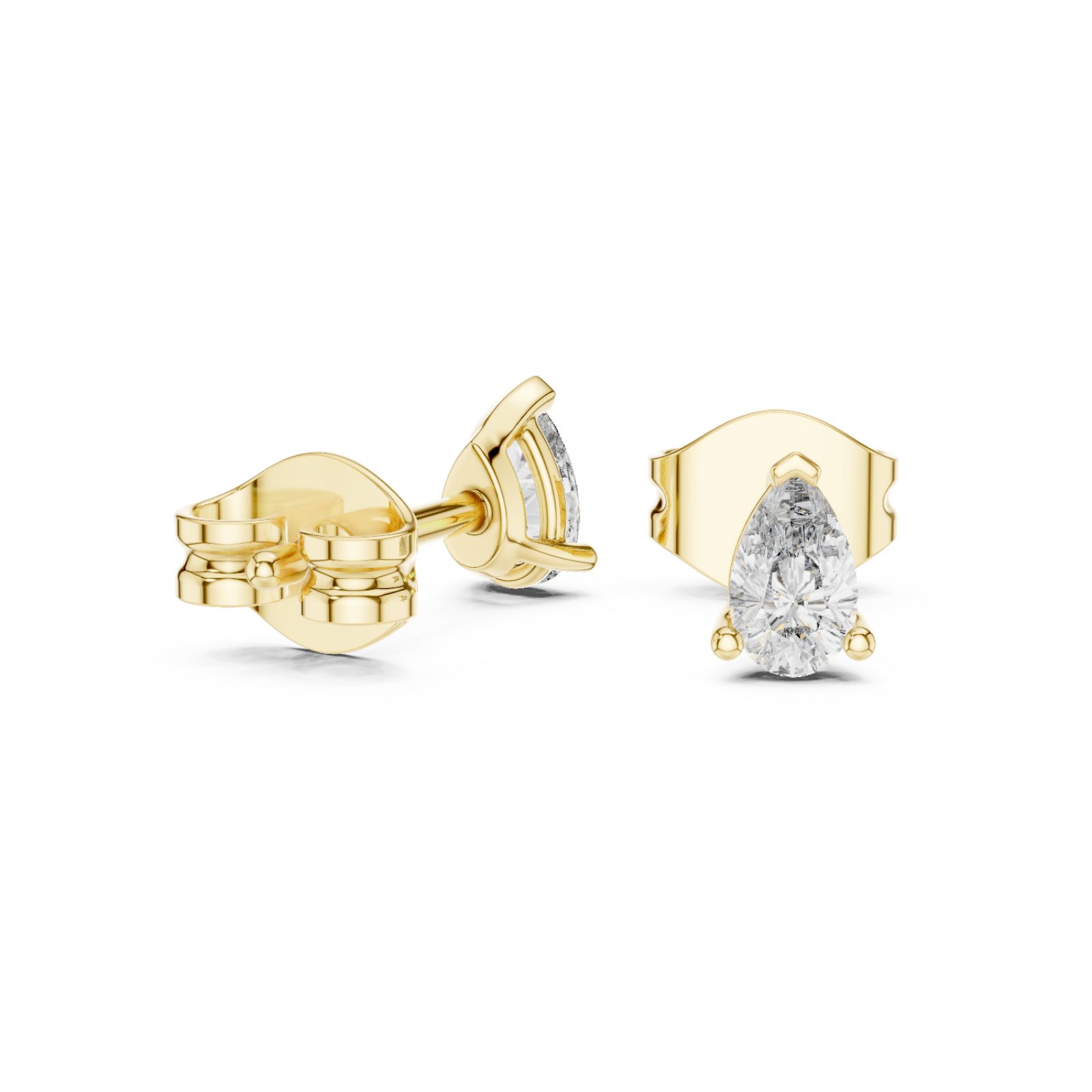  Gold Graceful Curve Timeless Stud Earrings Left View