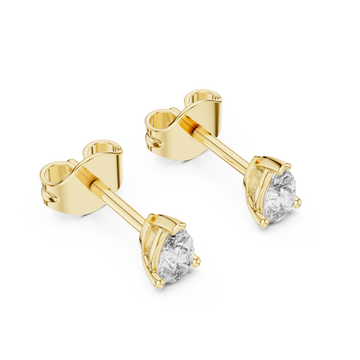 Gold Graceful Curve Timeless Stud Earrings Right View