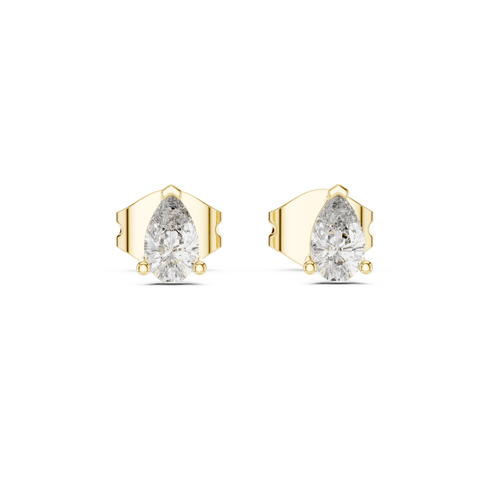  Gold Graceful Curve Timeless Stud Earrings Front View