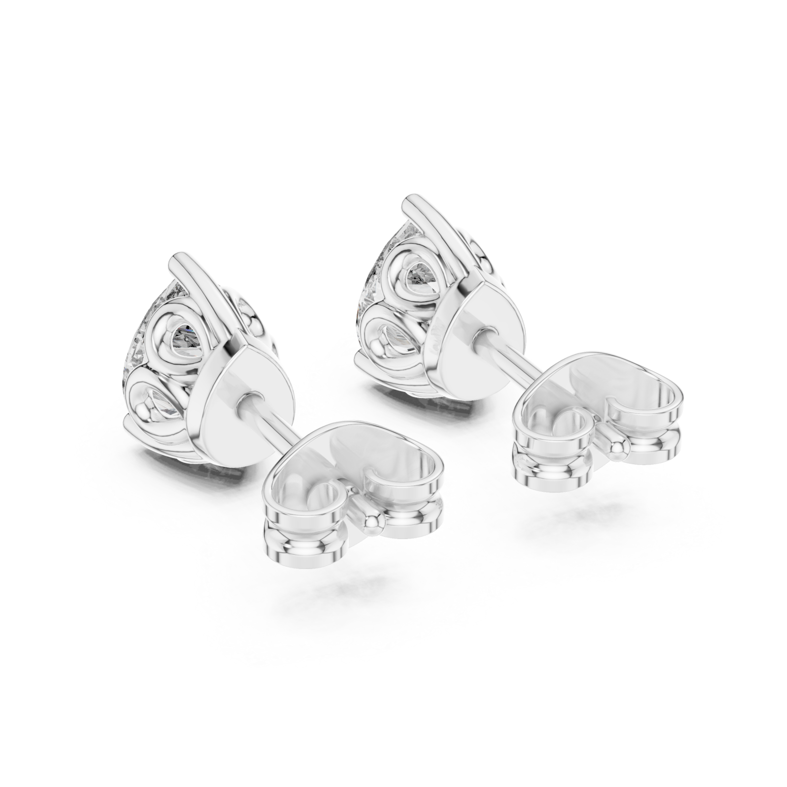  White Gold Twist Embrace Stud Earrings Side View