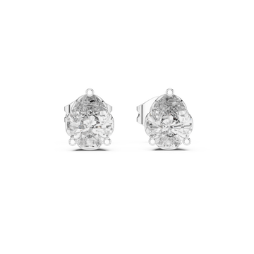  White Gold Twist Embrace Stud Earrings Front View