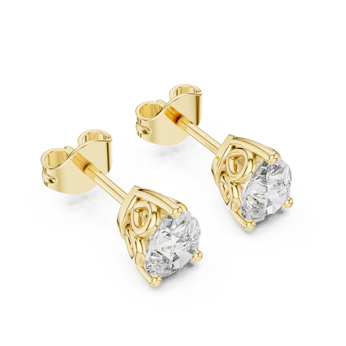 Gold Twist Embrace Stud Earrings Right View