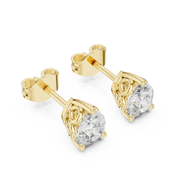 Gold Twist Embrace Stud Earrings Right View