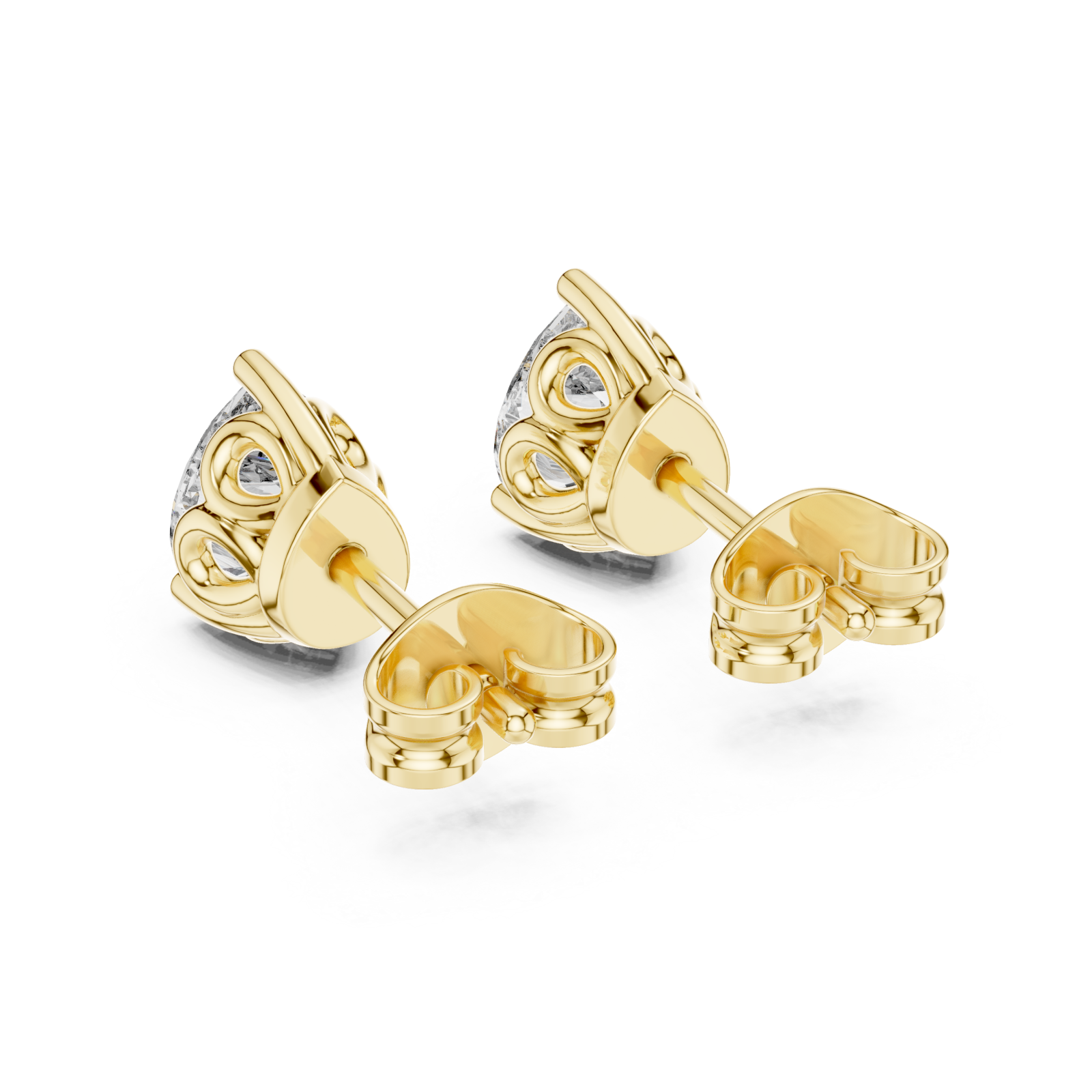  Gold Twist Embrace Stud Earrings Side View