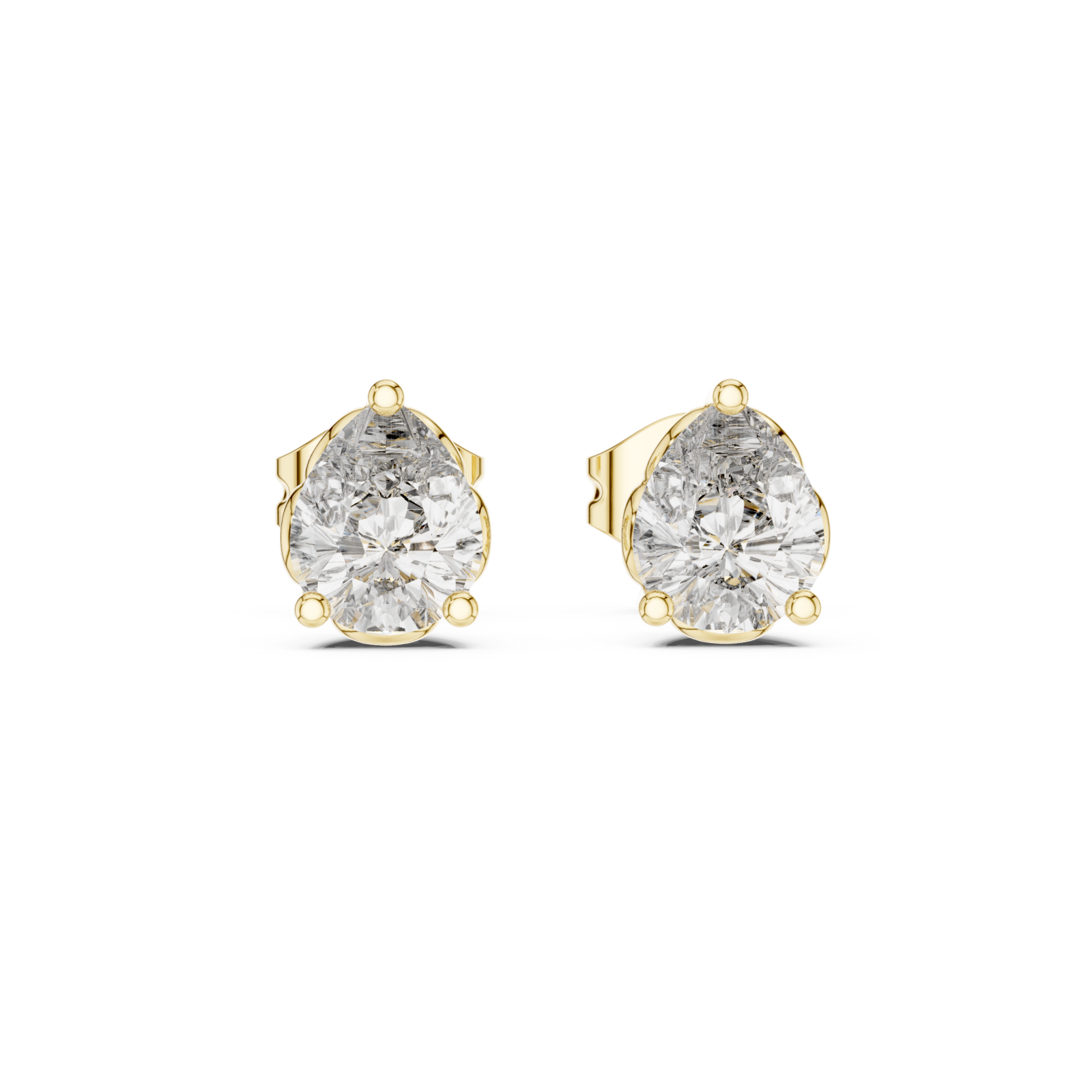  Gold Twist Embrace Stud Earrings Front View