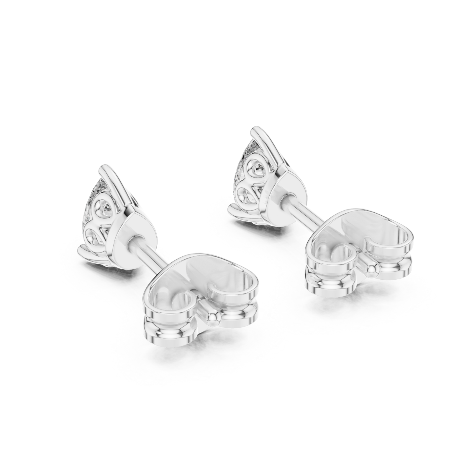  White Gold Pure Reflection Studs Side View