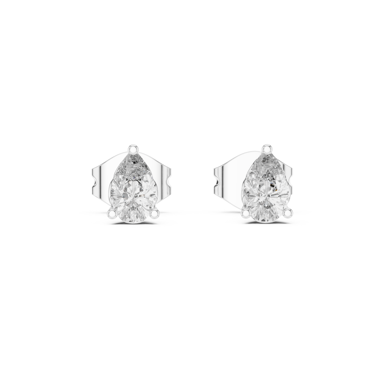  White Gold Pure Reflection Studs Front View