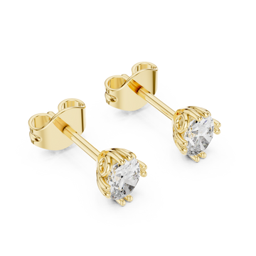 Gold Radiant Petal Embrace Stud Earrings Right View