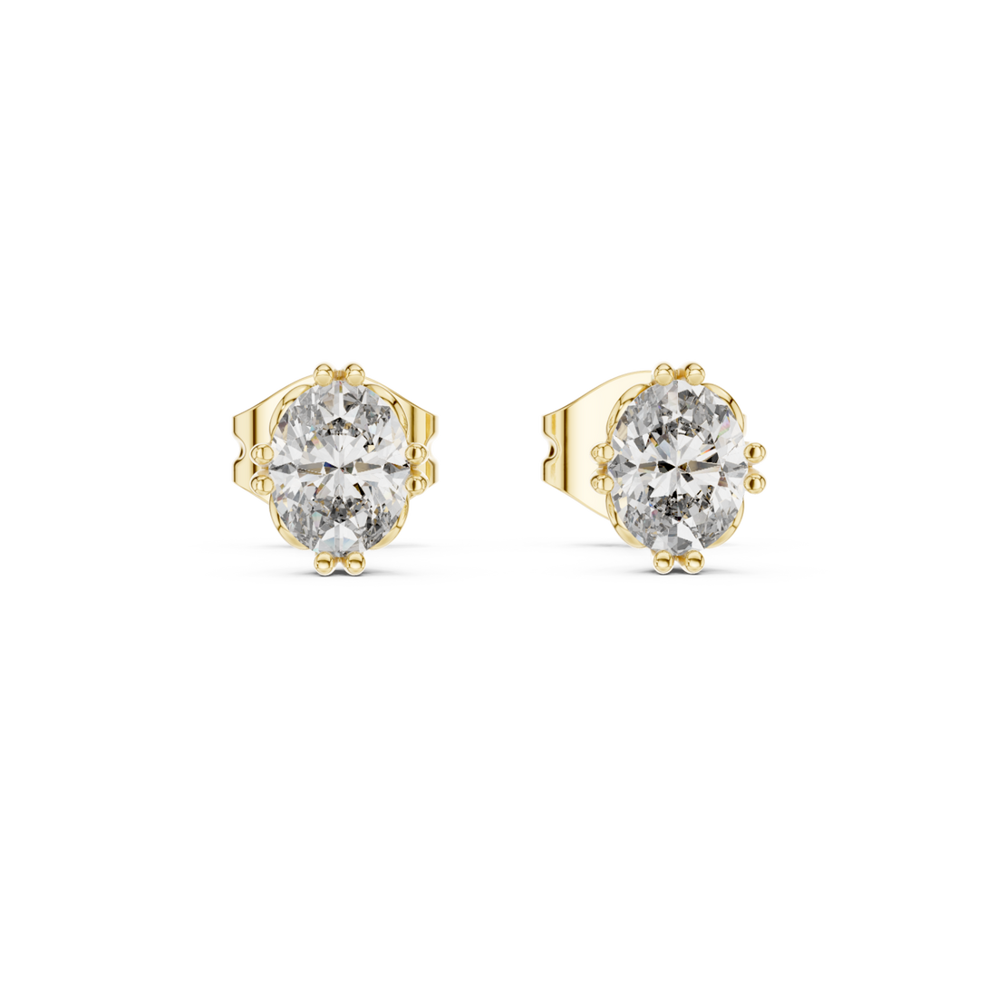 Gold Radiant Petal Embrace Stud Earrings Right View