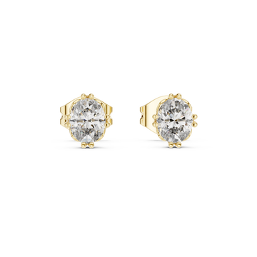  Gold Radiant Petal Embrace Stud Earrings Front View