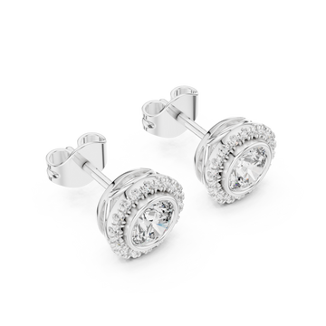  White Gold Brilliant Embrace Delicate Circle Studs Right View