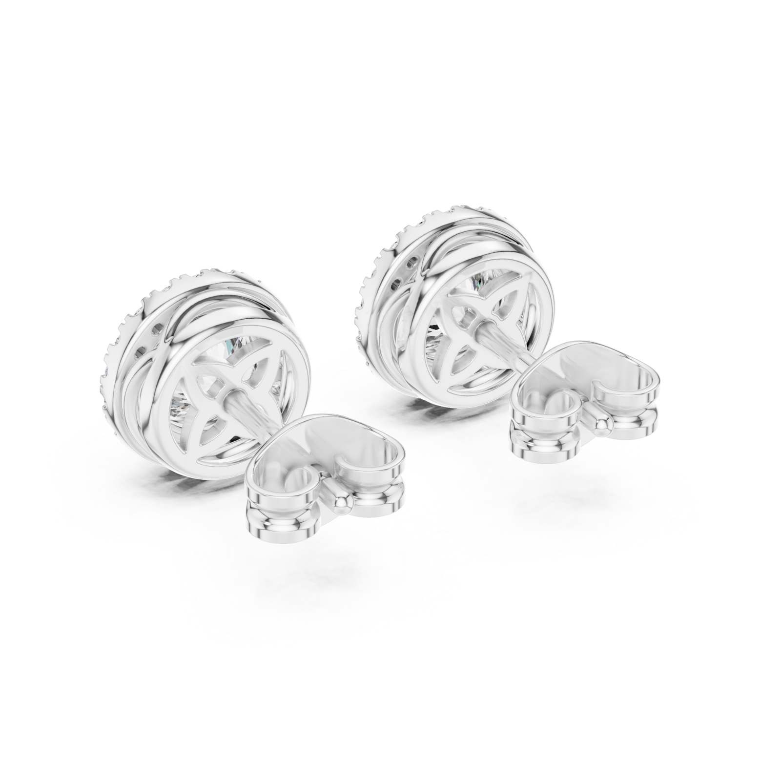  White Gold Brilliant Embrace Delicate Circle Studs Side View