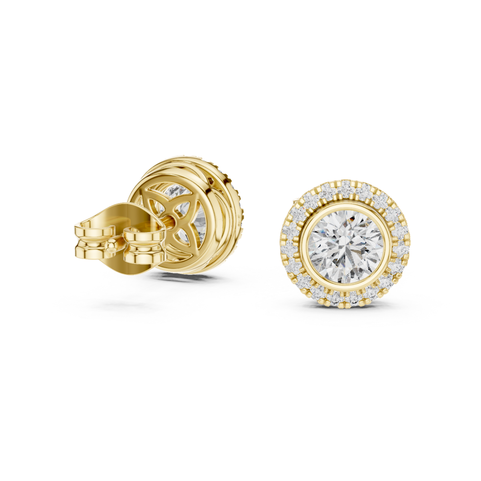  Gold Brilliant Embrace Delicate Circle Studs Left View