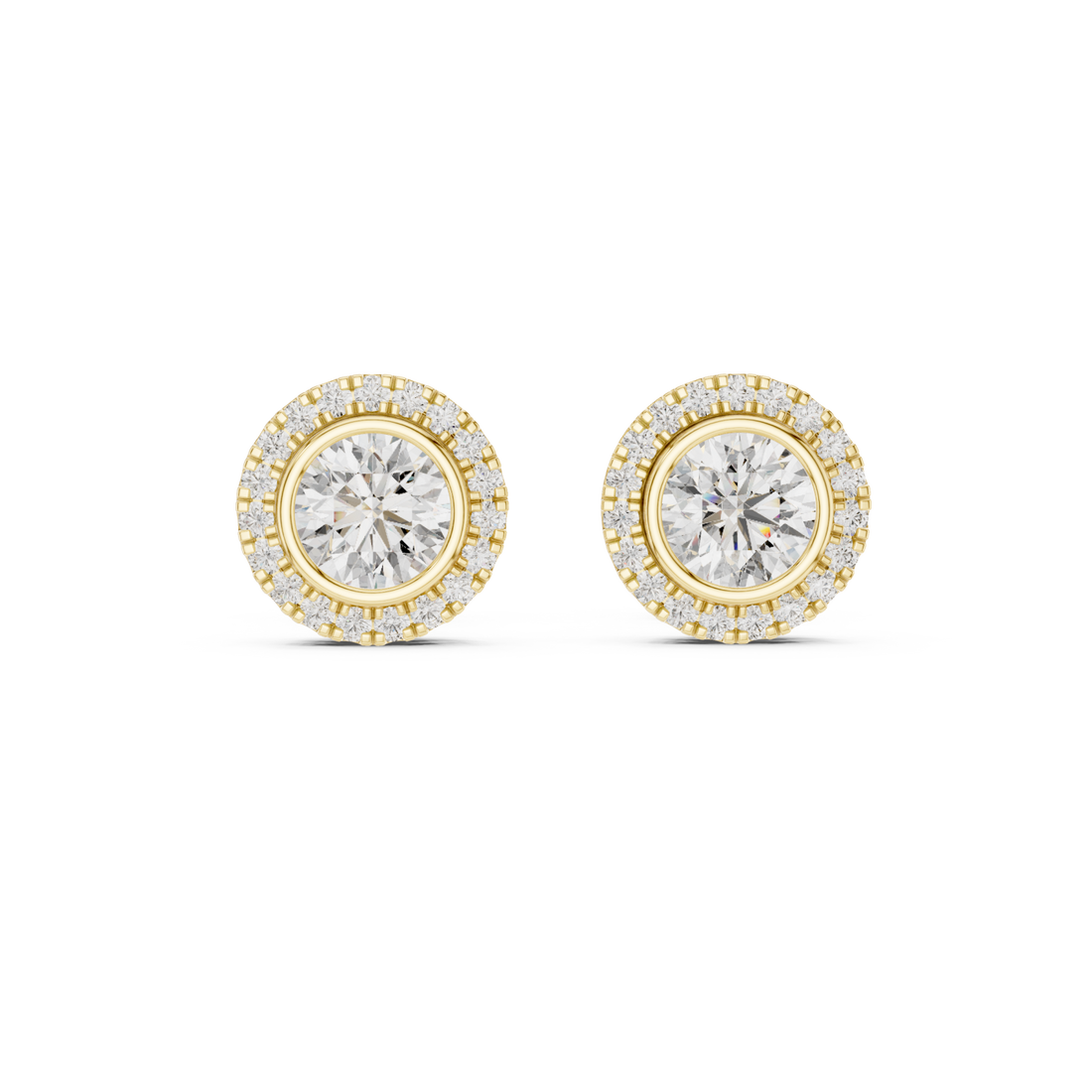 Gold Brilliant Embrace Delicate Circle Studs Right View