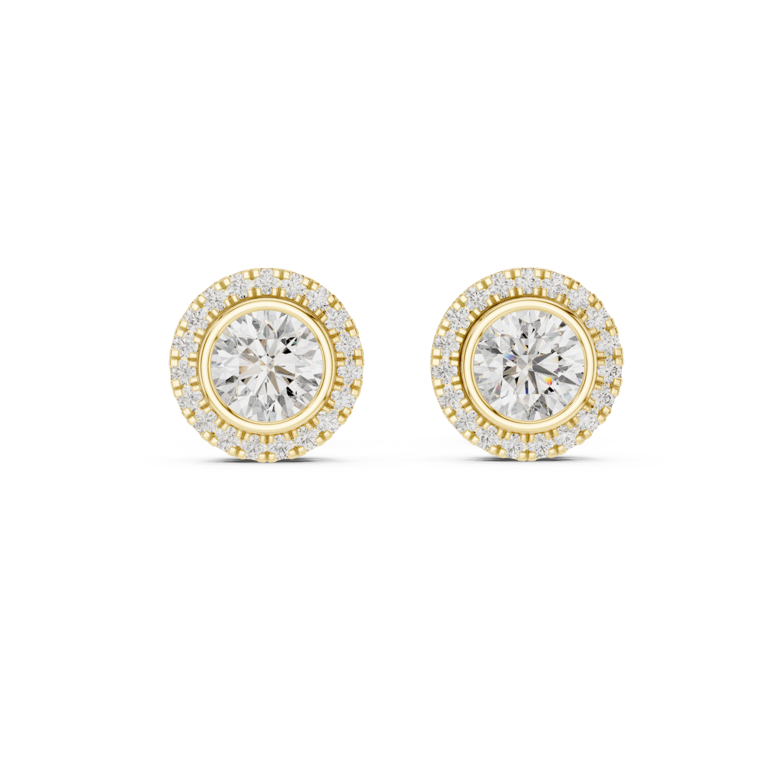  Gold Brilliant Embrace Delicate Circle Studs Front View
