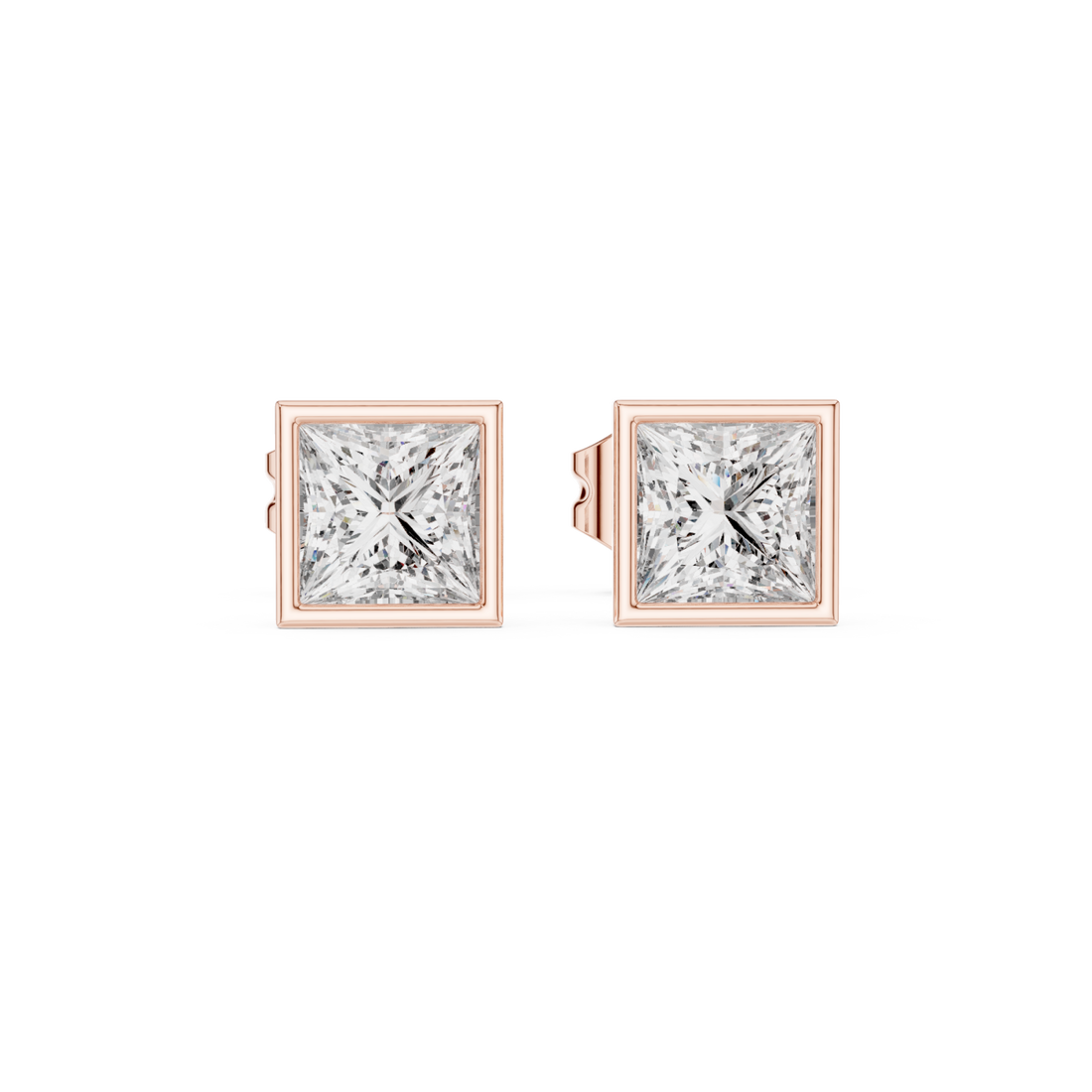  Rose Gold Sculpted Radiance Modern Stud Earrings Right View