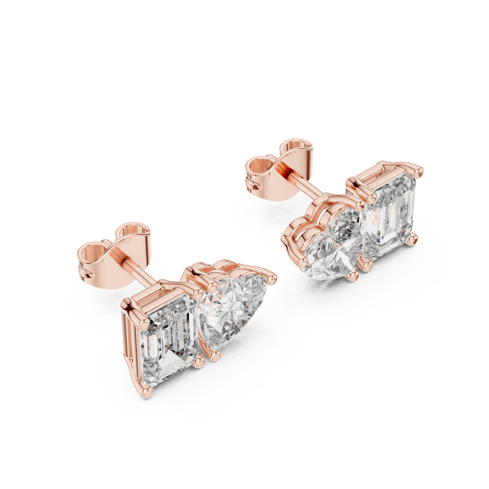  Rose Gold Tranquil Charm Delightful Stud Earrings Right View