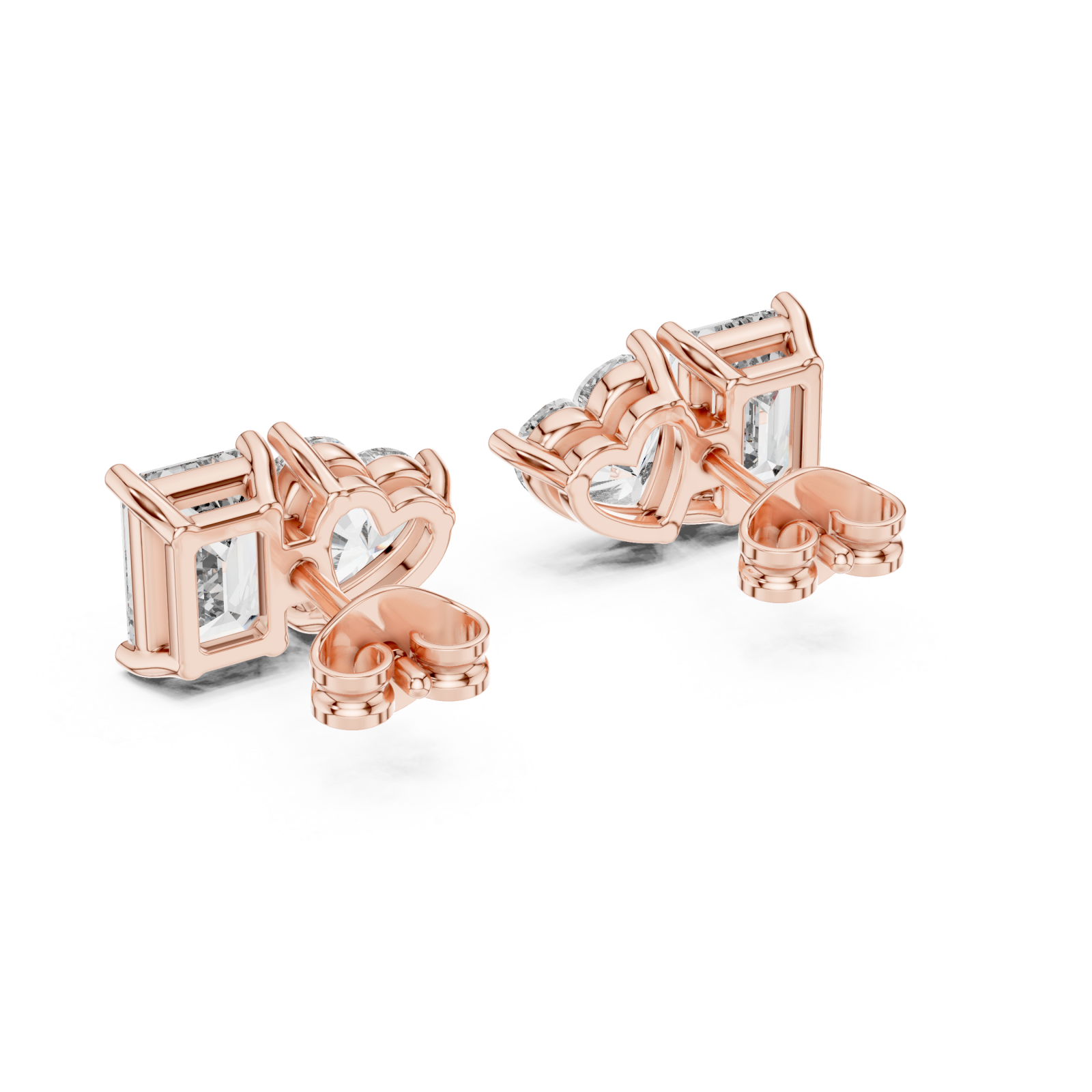  Rose Gold Tranquil Charm Delightful Stud Earrings Side View