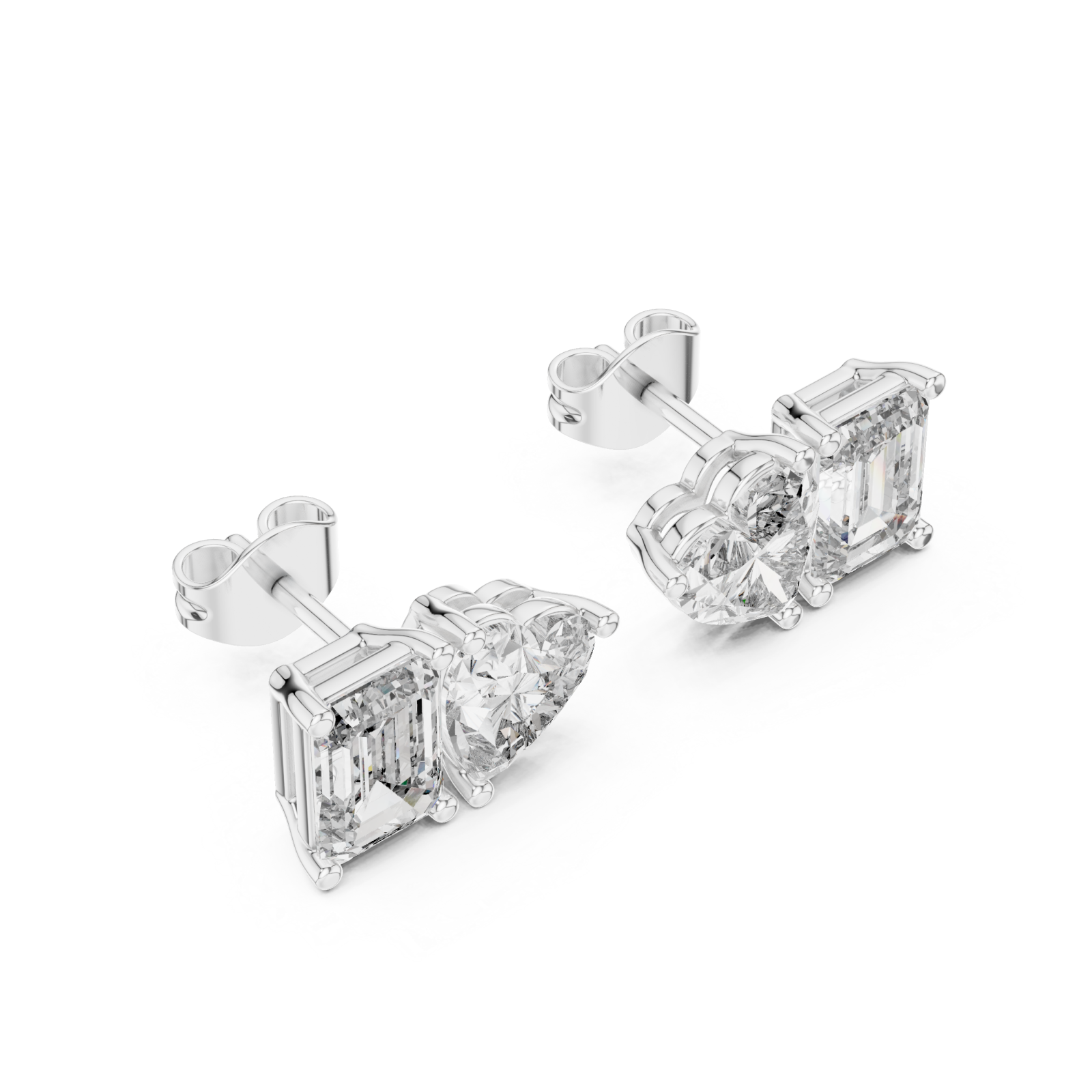  White Gold Tranquil Charm Delightful Stud Earrings Right View