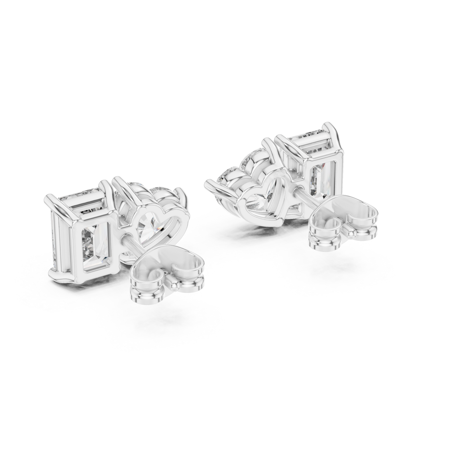  White Gold Tranquil Charm Delightful Stud Earrings Side View