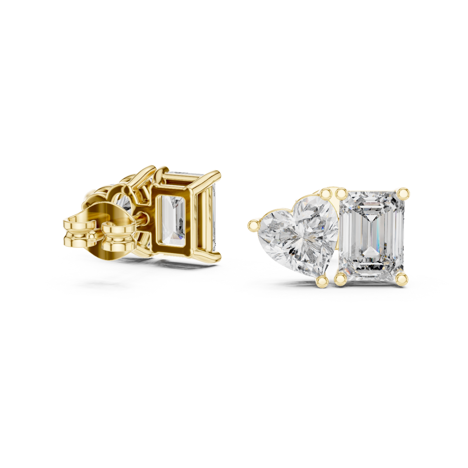  Gold Tranquil Charm Delightful Stud Earrings Left View