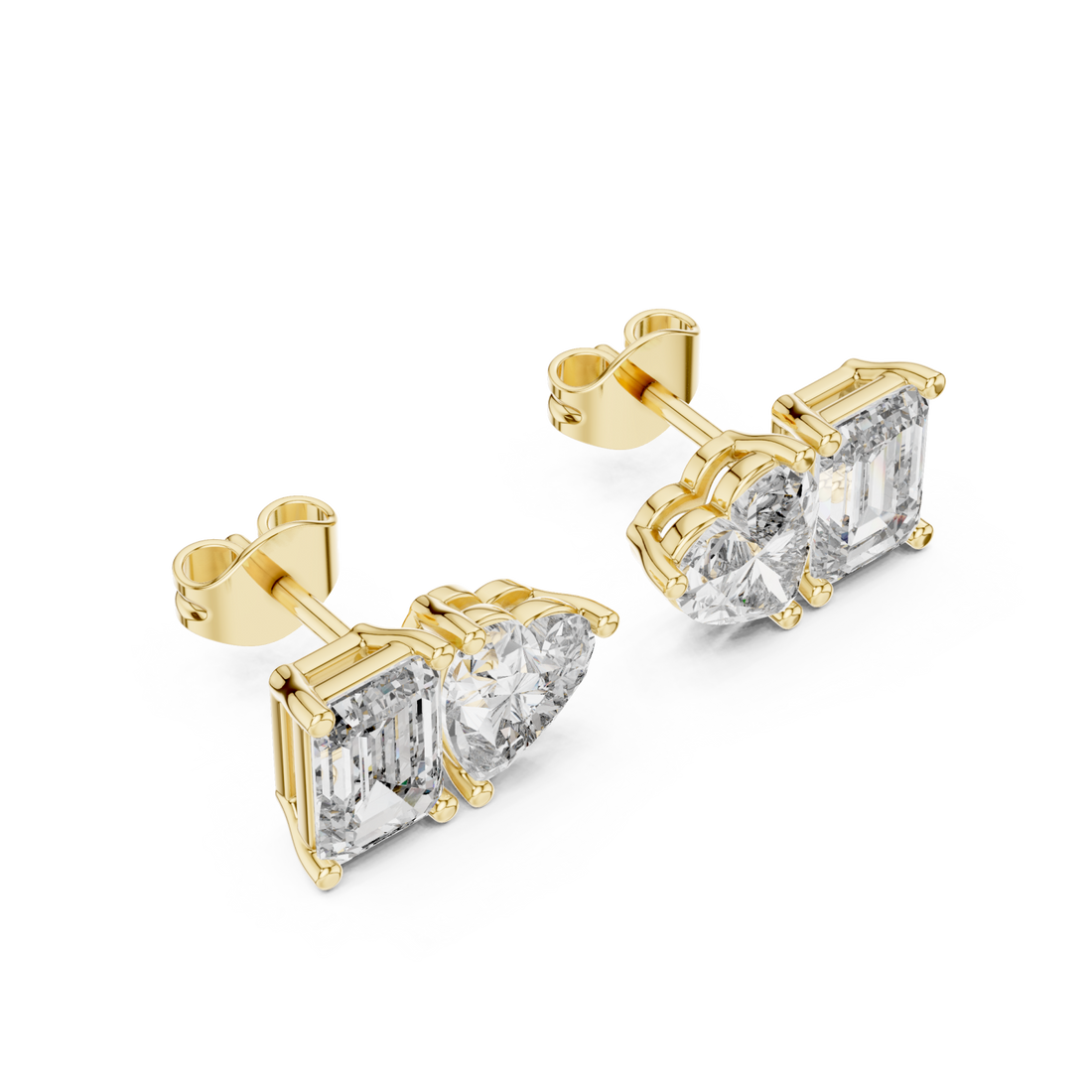 Gold Tranquil Charm Delightful Stud Earrings Right View