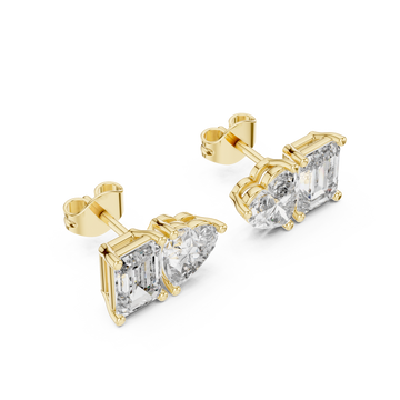 Gold Tranquil Charm Delightful Stud Earrings Right View