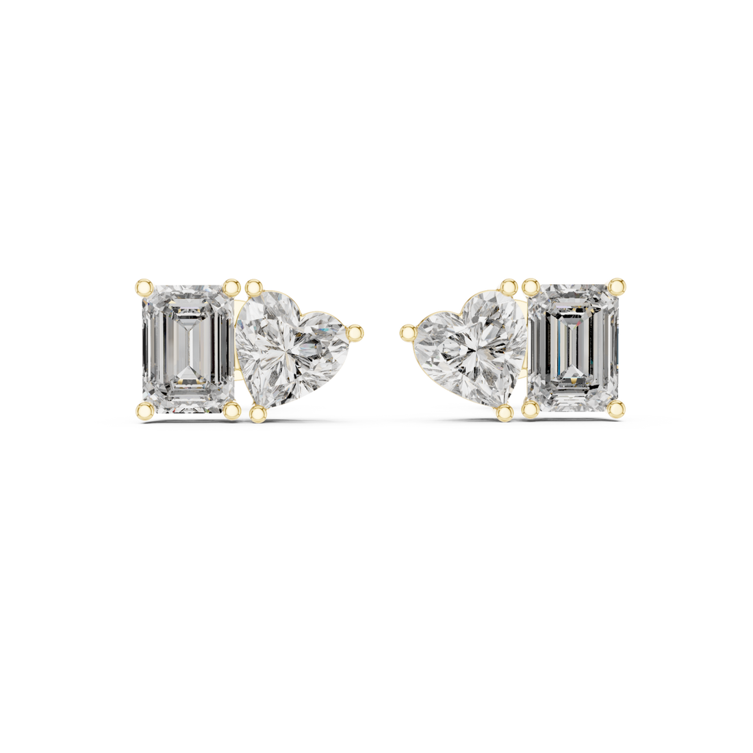 Gold Tranquil Charm Delightful Stud Earrings Right View