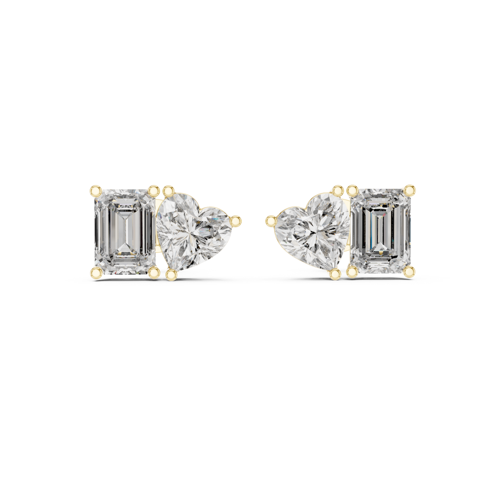  Gold Tranquil Charm Delightful Stud Earrings Front View