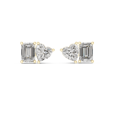  Gold Tranquil Charm Delightful Stud Earrings Front View