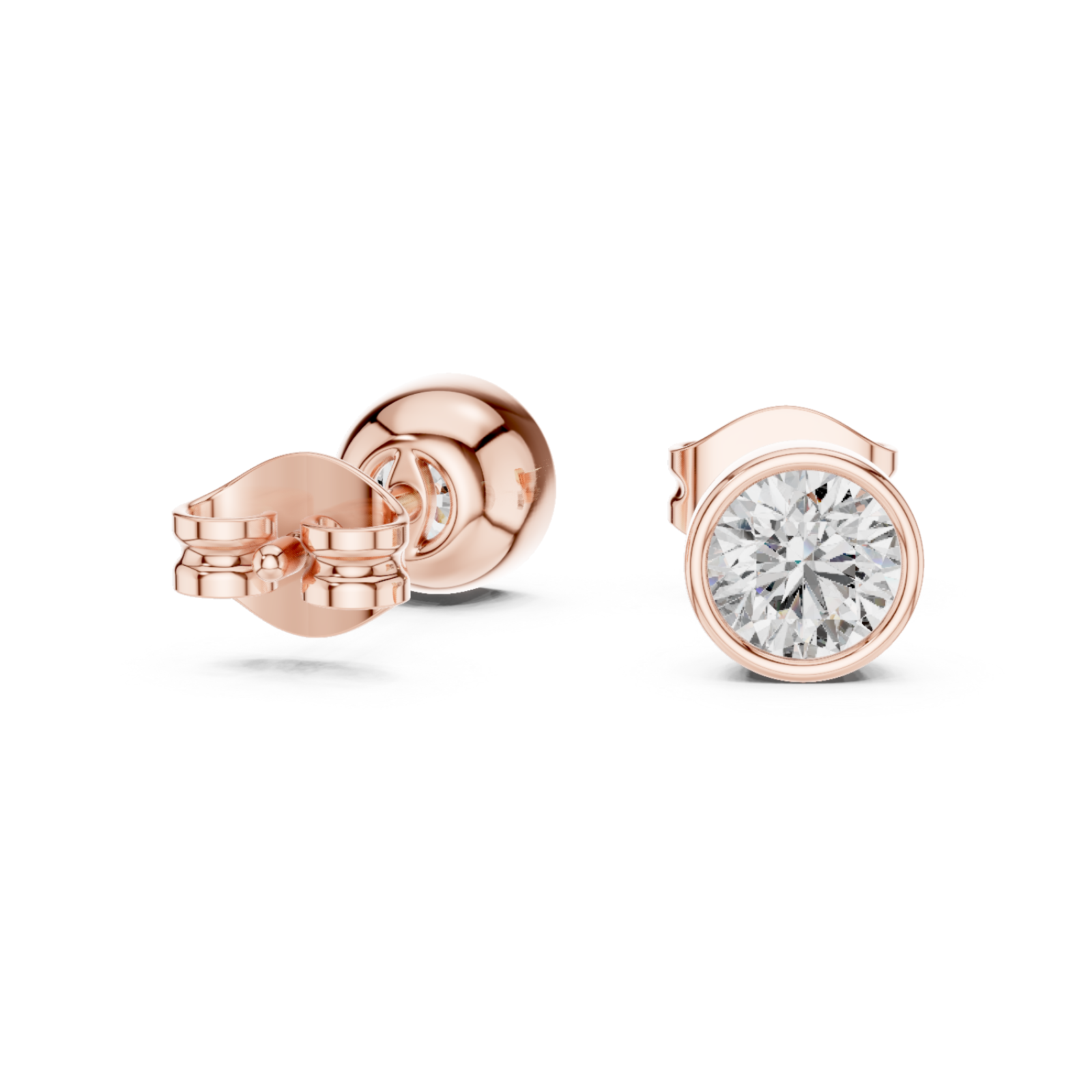  Rose Gold Timeless Glow Petite Stud Earrings Left View