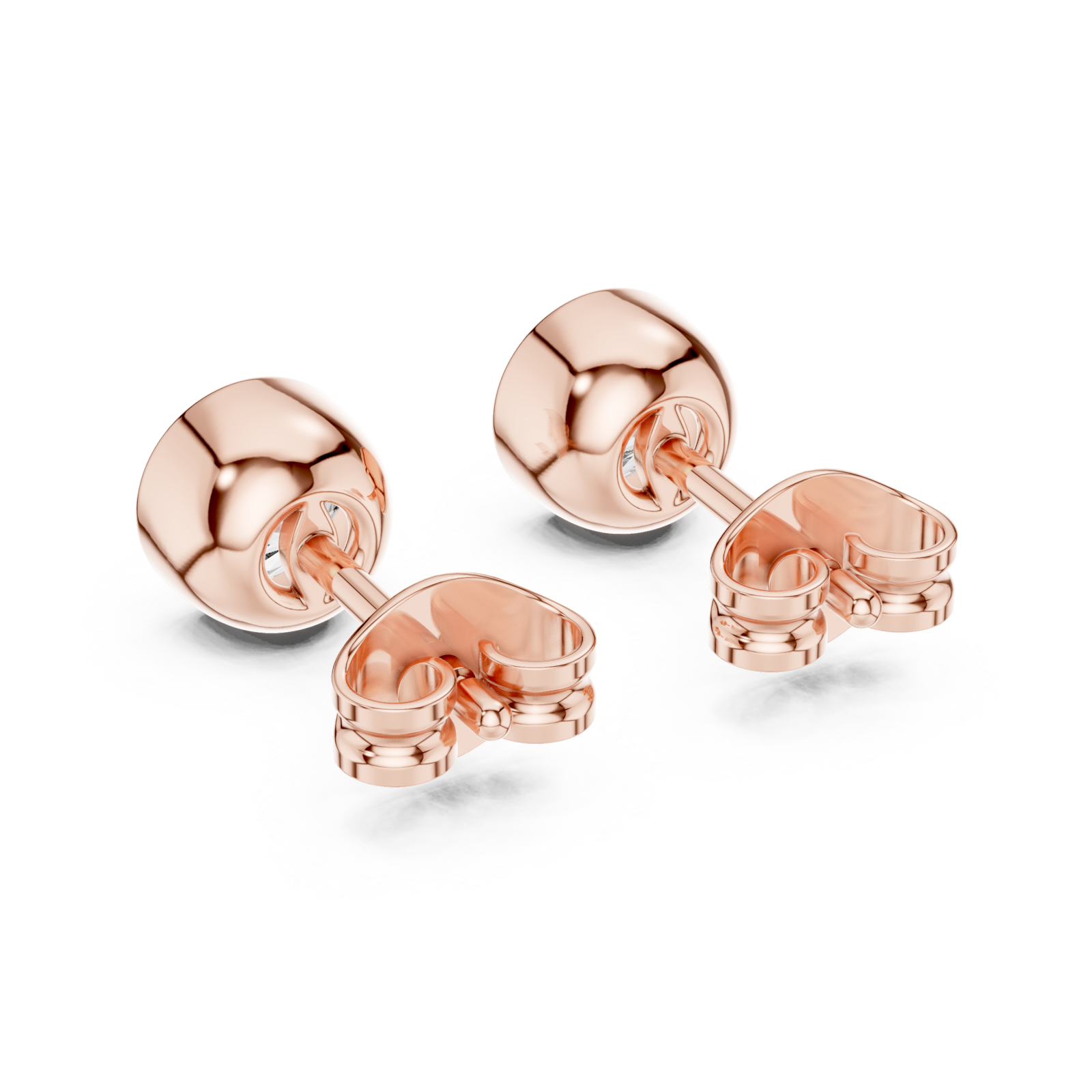  Rose Gold Timeless Glow Petite Stud Earrings Side View