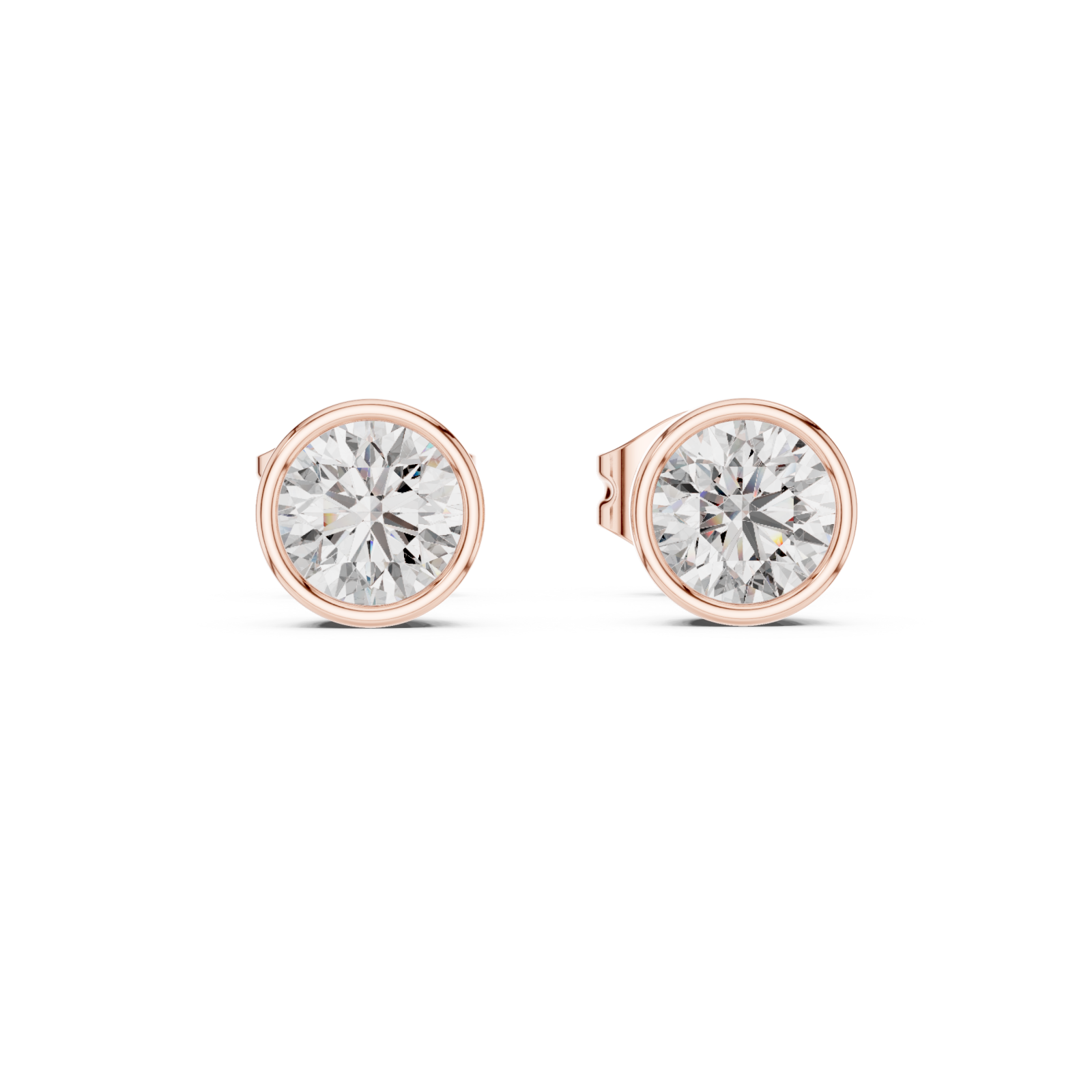  Rose Gold Timeless Glow Petite Stud Earrings Front View