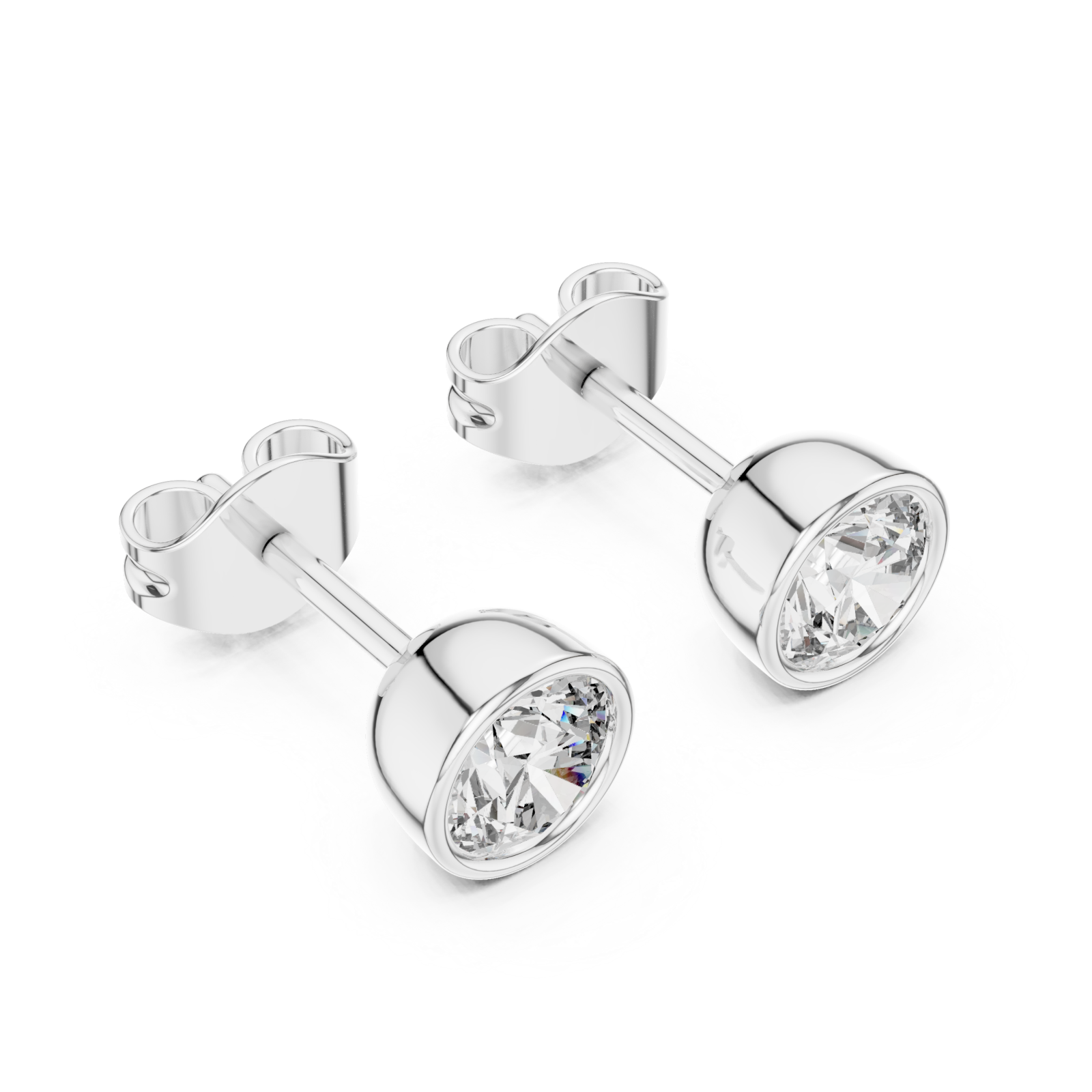 White Gold Timeless Glow Petite Stud Earrings Right View