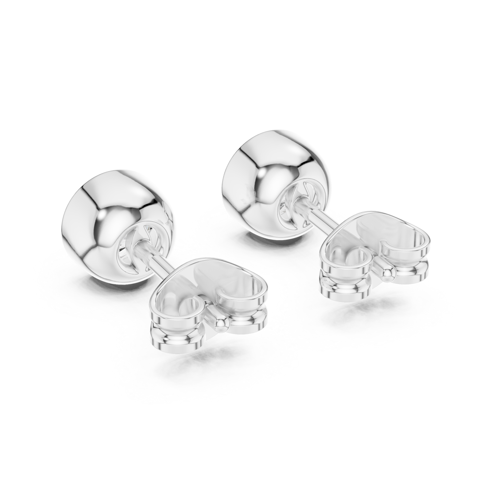  White Gold Timeless Glow Petite Stud Earrings Side View
