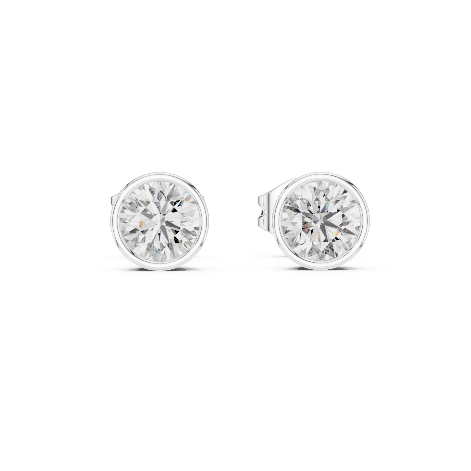  White Gold Timeless Glow Petite Stud Earrings Front View