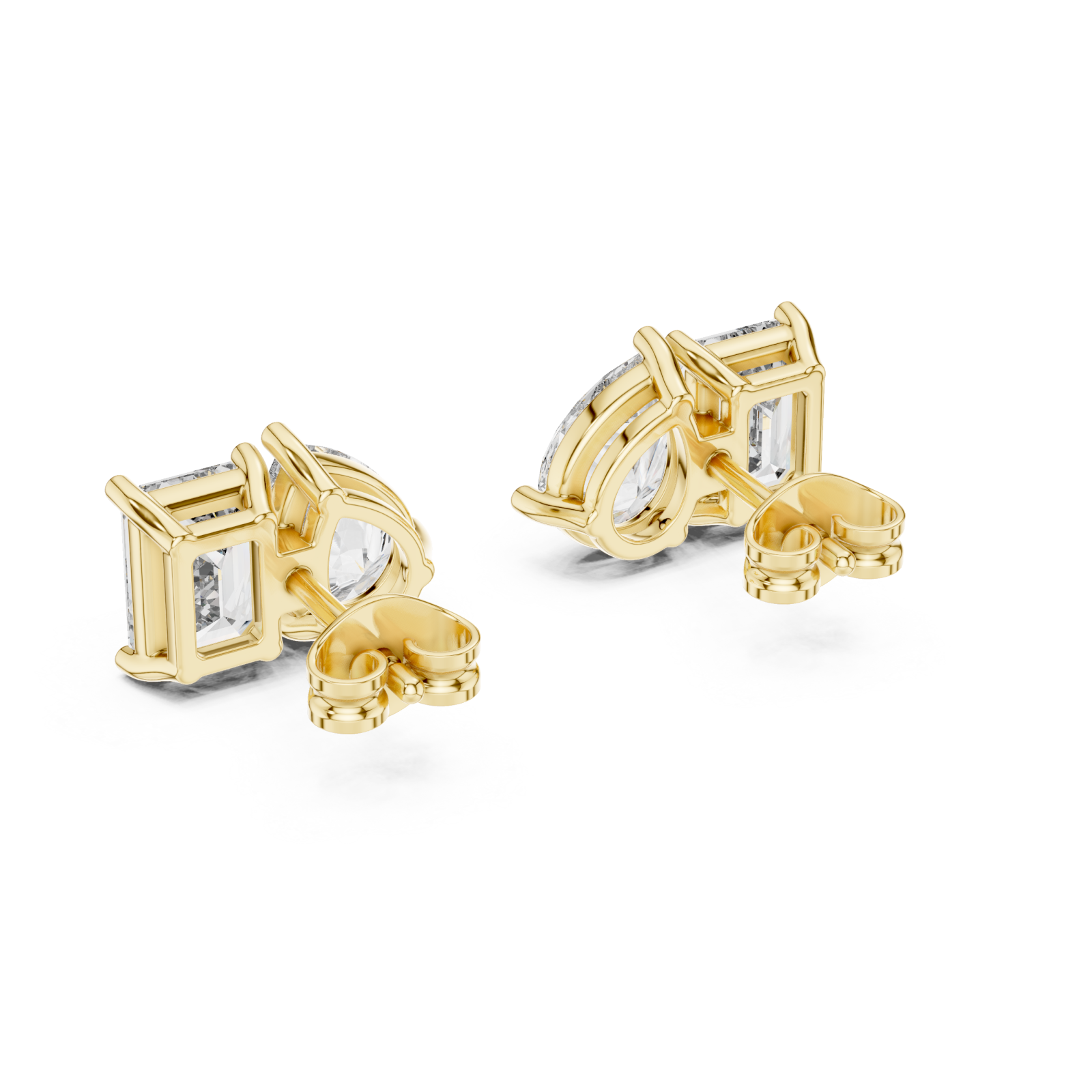  Gold Radiant Modern Muse Stud Earrings Side View